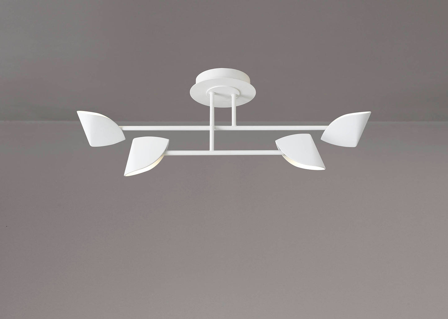 Capuccina Small 4 Light Semi Flush, 30W LED, 3000K, 2100lm, White, 3yrs Warranty by Mantra