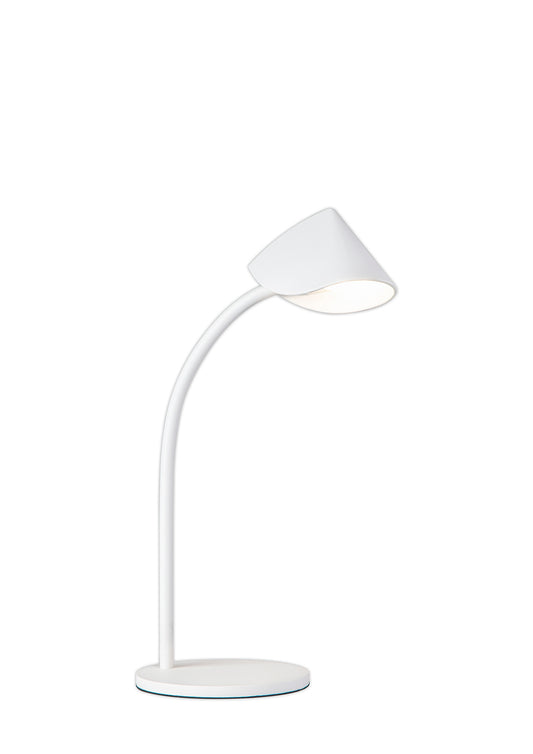 Capuccina Small 1 Light Table Lamp, 8.5W LED, 3000K, 610lm, White, 3yrs Warranty by Mantra