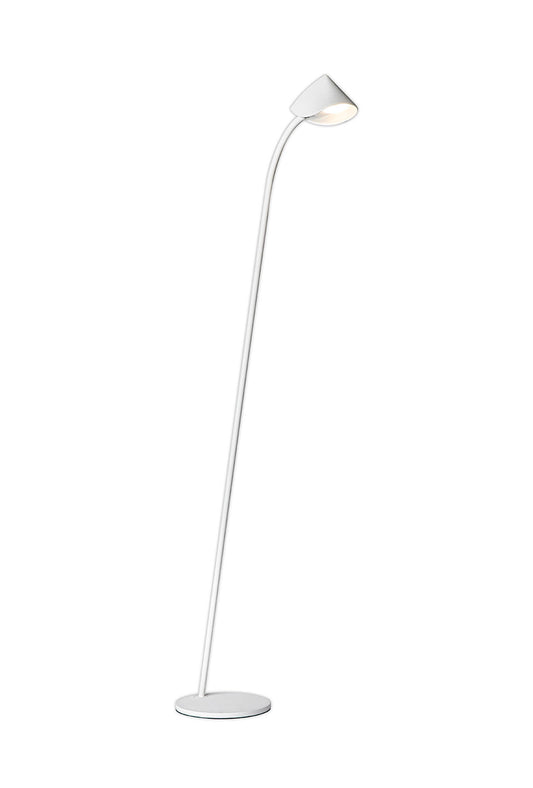 Capuccina 1 Light Floor Lamp, 8.5W LED, 3000K, 600lm, White, 3yrs Warranty by Mantra