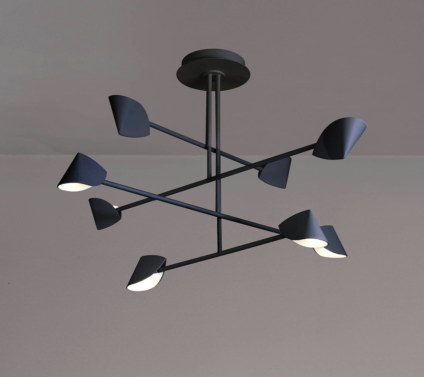 Capuccina 8 Light Fixed Pendant, 61.5W LED, 3000K, 4000lm, Black, 3yrs Warranty by Mantra