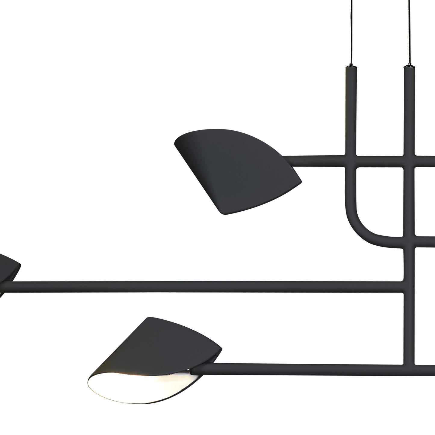 Capuccina 6 Light Linear Pendant, 45W LED, 3000K, 3100lm, Black, 3yrs Warranty by Mantra