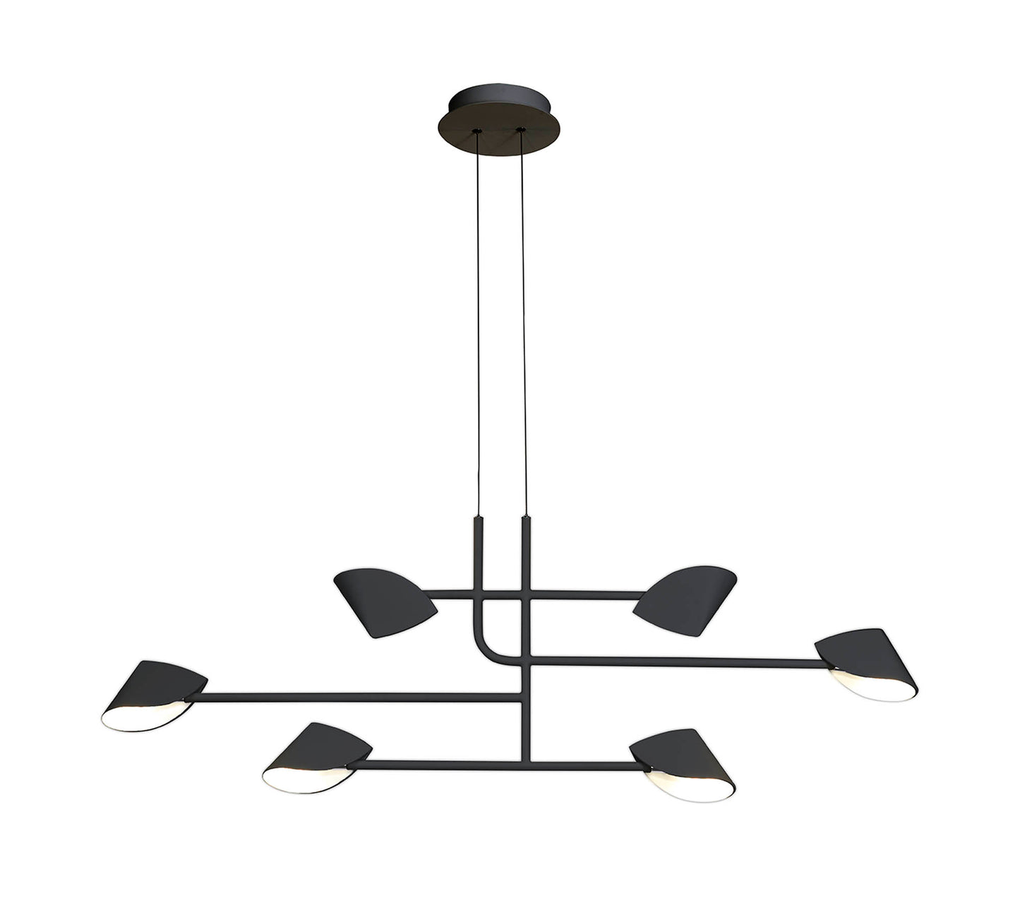 Capuccina 6 Light Linear Pendant, 45W LED, 3000K, 3100lm, Black, 3yrs Warranty by Mantra