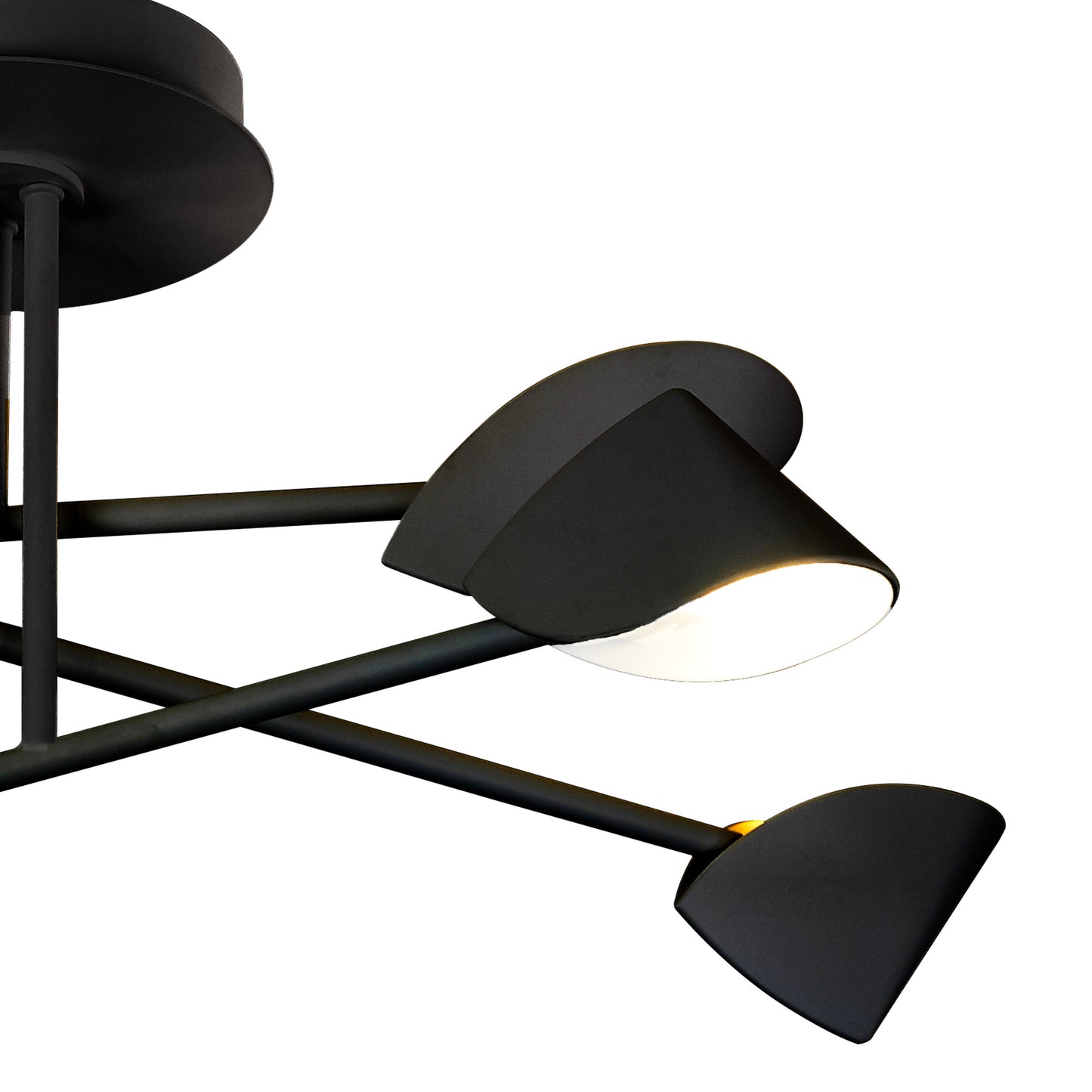 Capuccina Medium 6 Light Semi Flush, 45W LED, 3000K, 3200lm, Black, 3yrs Warranty by Mantra