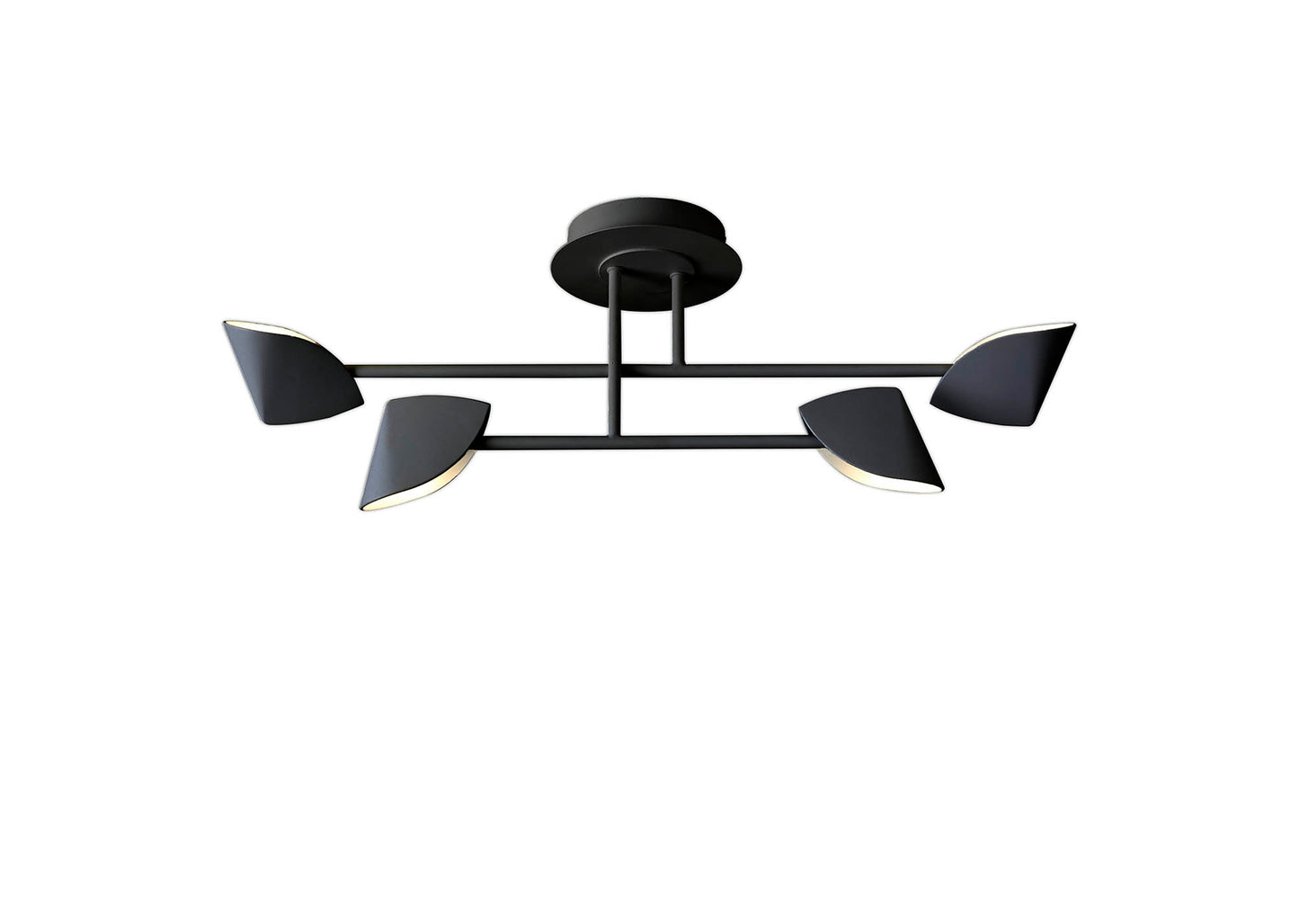 Capuccina Small 4 Light Semi Flush, 30W LED, 3000K, 2100lm, Black, 3yrs Warranty by Mantra