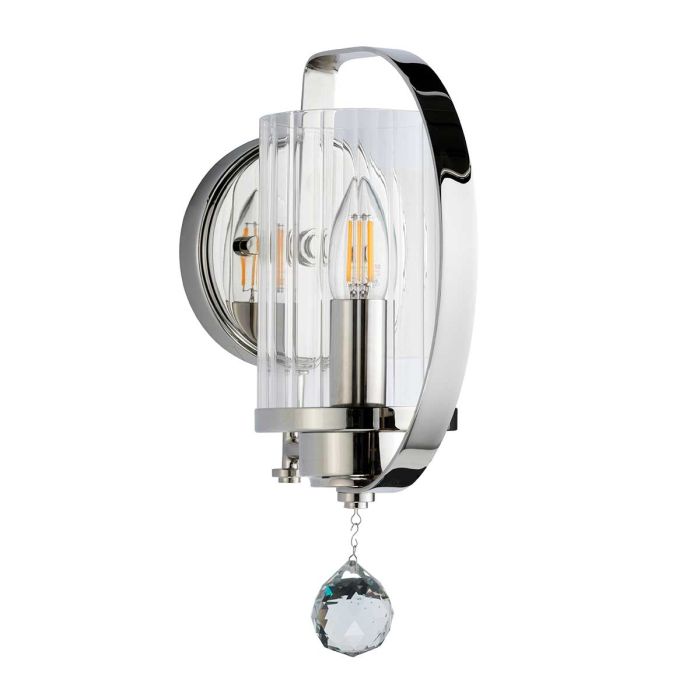 Cassie 1 Light Wall Light - Polished Nickel Plated
