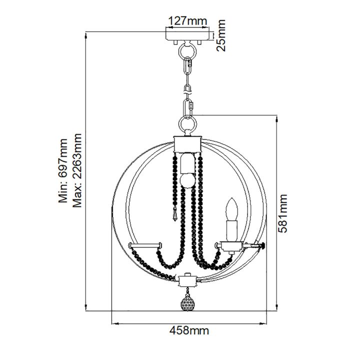 Cassie 4 Light Chandelier - Polished Nickel Plated