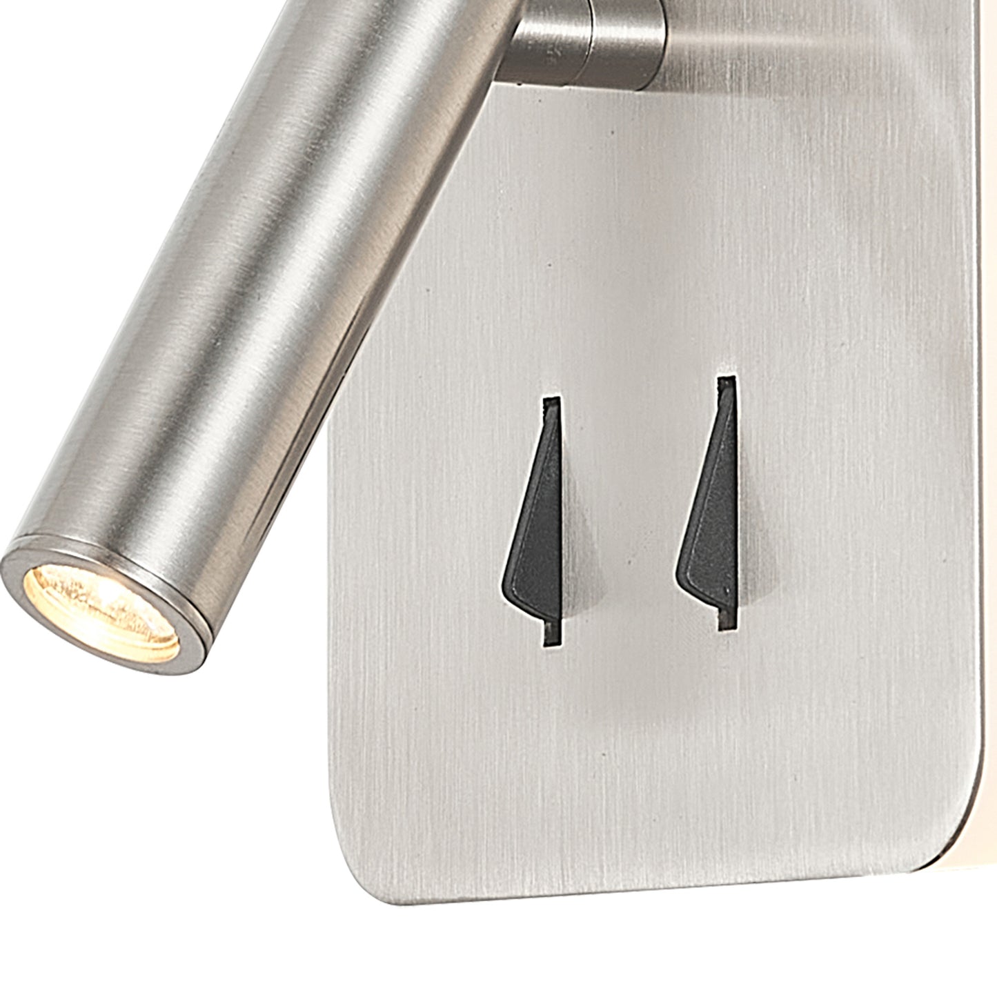 Cayman Square Wall + Reading Light, 6W + 3W LED, 3000K, 620lm Total, Individually Switched, Satin Nickel, 3yrs Warranty by Mantra