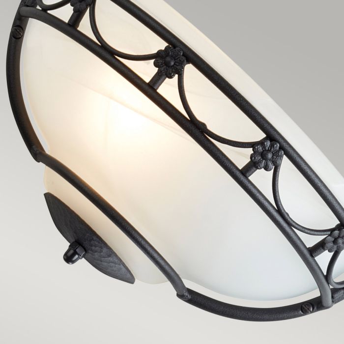 Carisbrooke 1 Light Wall Uplighter - Black