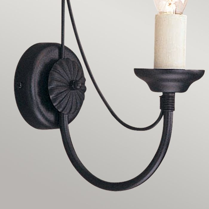 Carisbrooke 1 Light Wall Light - Black