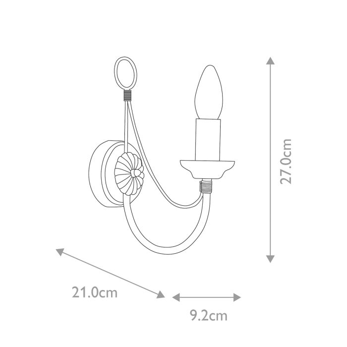 Carisbrooke 1 Light Wall Light - Black