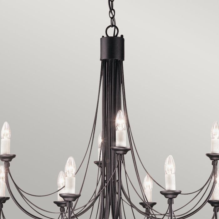 Carisbrooke 12 Light Chandelier - Black