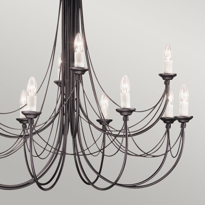 Carisbrooke 12 Light Chandelier - Black