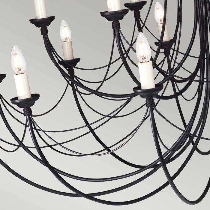 Carisbrooke 18 Light Chandelier - Black