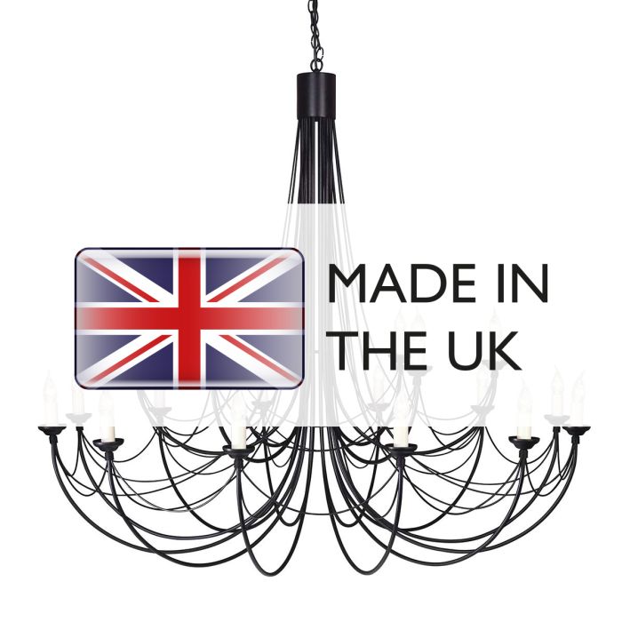 Carisbrooke 18 Light Chandelier - Black