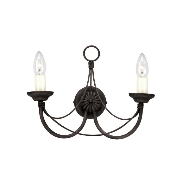 Carisbrooke 2 Light Wall Light - Black