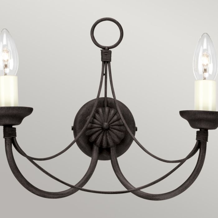 Carisbrooke 2 Light Wall Light - Black