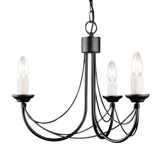 Carisbrooke 3 Light Chandelier - Black