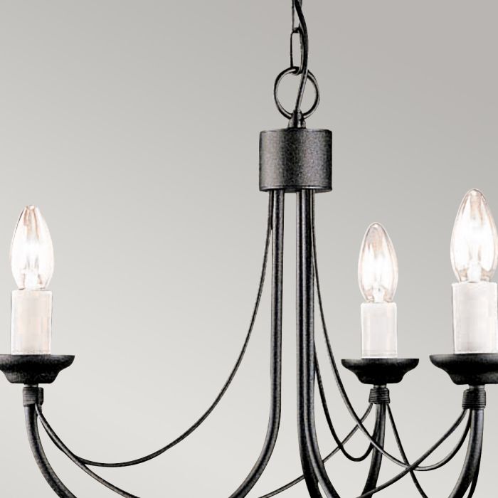 Carisbrooke 3 Light Chandelier - Black