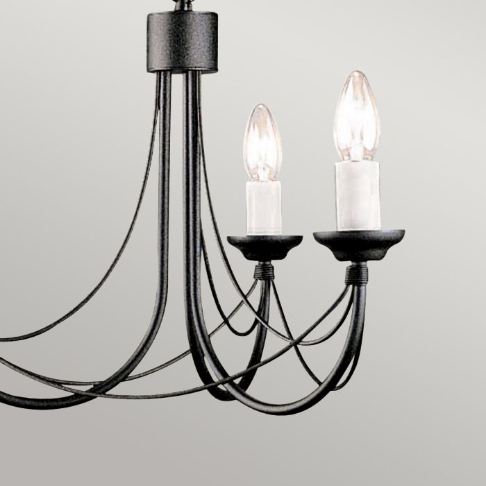 Carisbrooke 3 Light Chandelier - Black