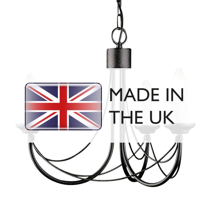 Carisbrooke 3 Light Chandelier - Black