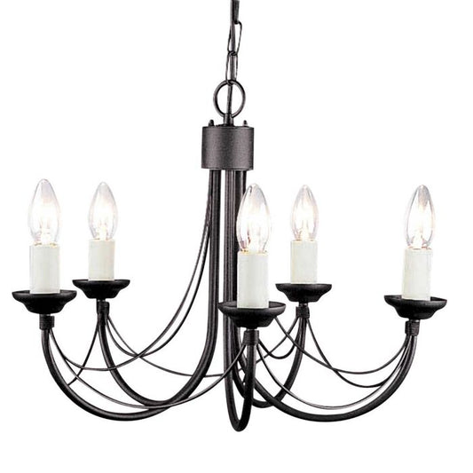 Carisbrooke 5 Light Chandelier - Black