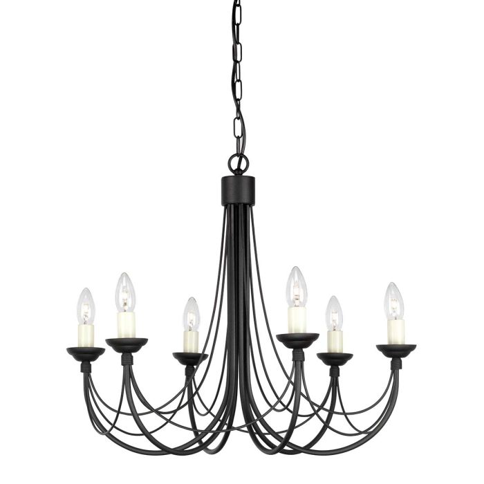 Carisbrooke 6 Light Chandelier - Black