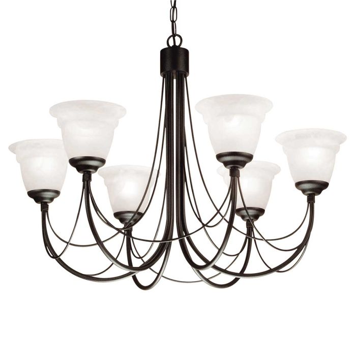 Carisbrooke 6 Light Chandelier - Black