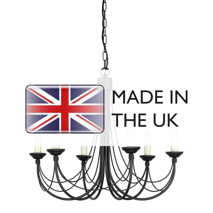 Carisbrooke 6 Light Chandelier - Black