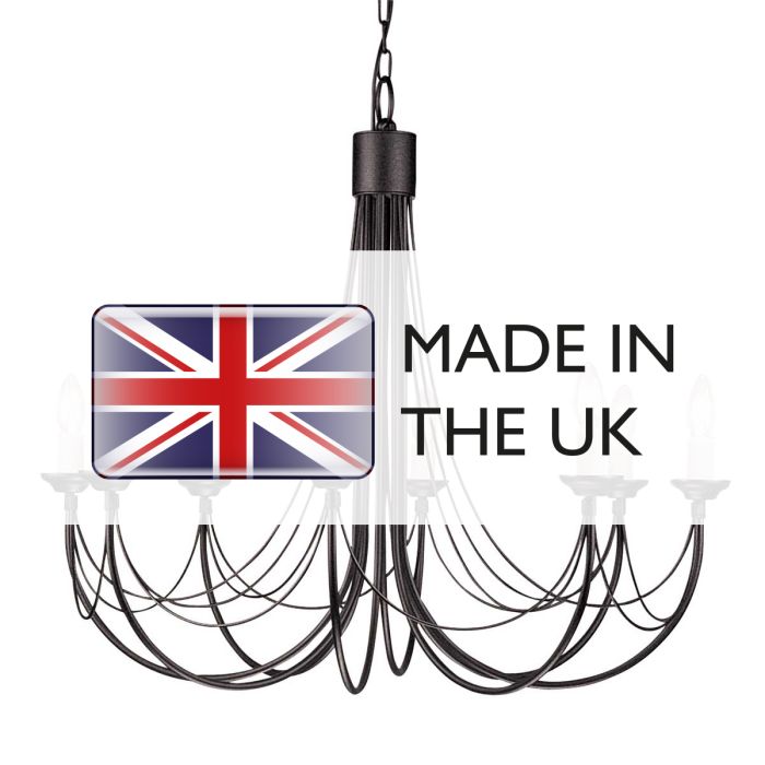 Carisbrooke 8 Light Chandelier - Black