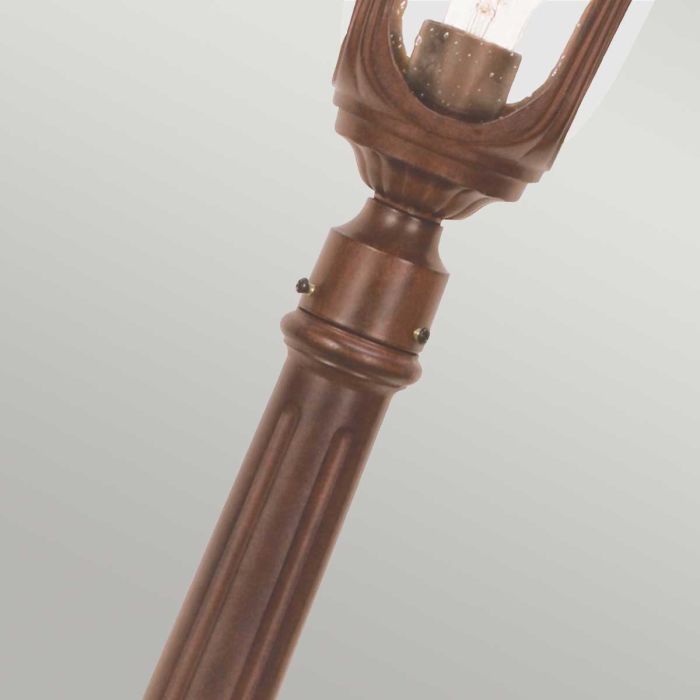 Chicago 1 Light Small Pillar Lantern - Bronze - Rusty Bronze Patina