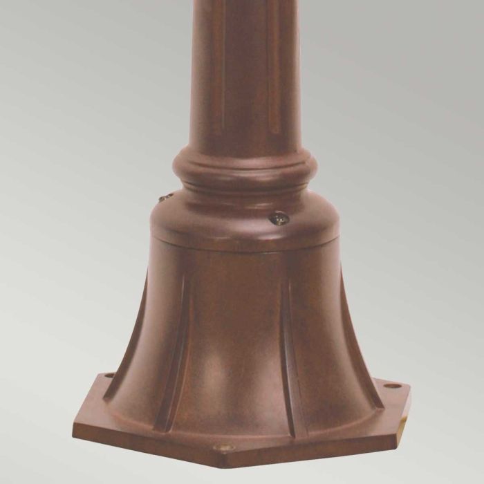 Chicago 1 Light Small Pillar Lantern - Bronze - Rusty Bronze Patina