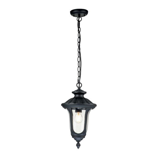 Chicago 1 Light Small Chain Lantern - Textured Black