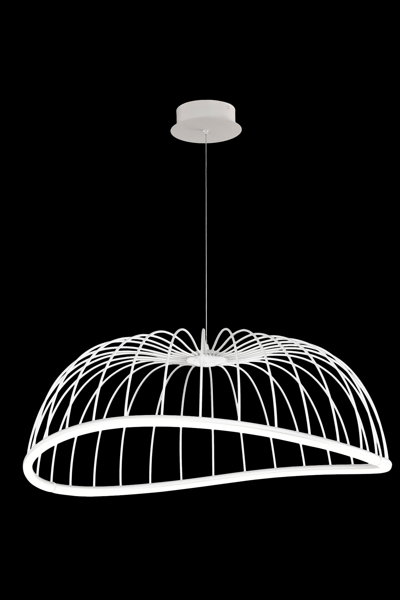 Celeste Pendant 81cm Round, 40W LED, 3000K, 2800lm, White, 3yrs Warranty by Mantra