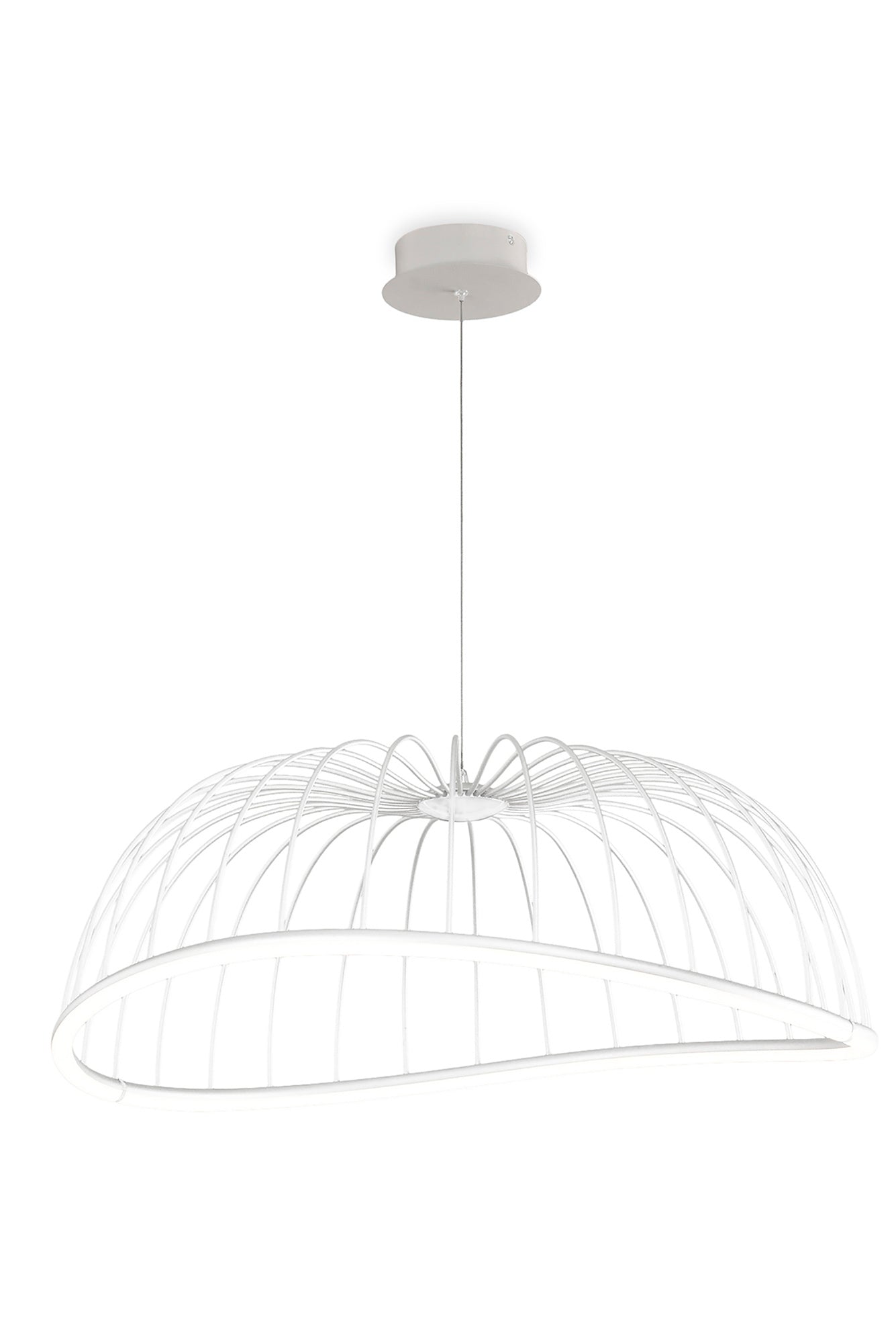 Celeste Pendant 81cm Round, 40W LED, 3000K, 2800lm, White, 3yrs Warranty by Mantra