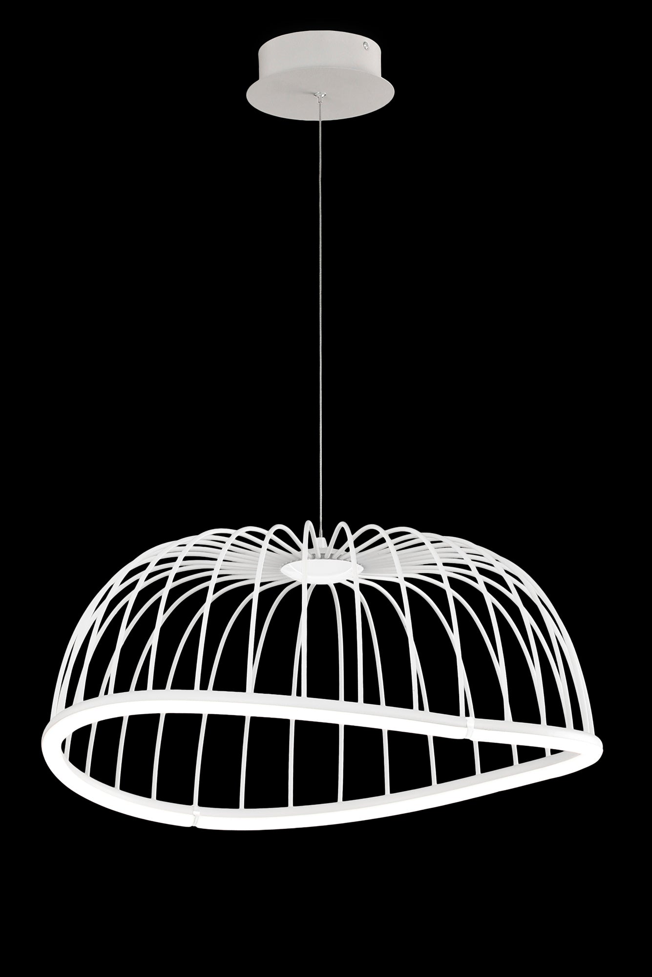 Celeste Pendant 61cm Round, 30W LED, 3000K, 2100lm, White, 3yrs Warranty by Mantra