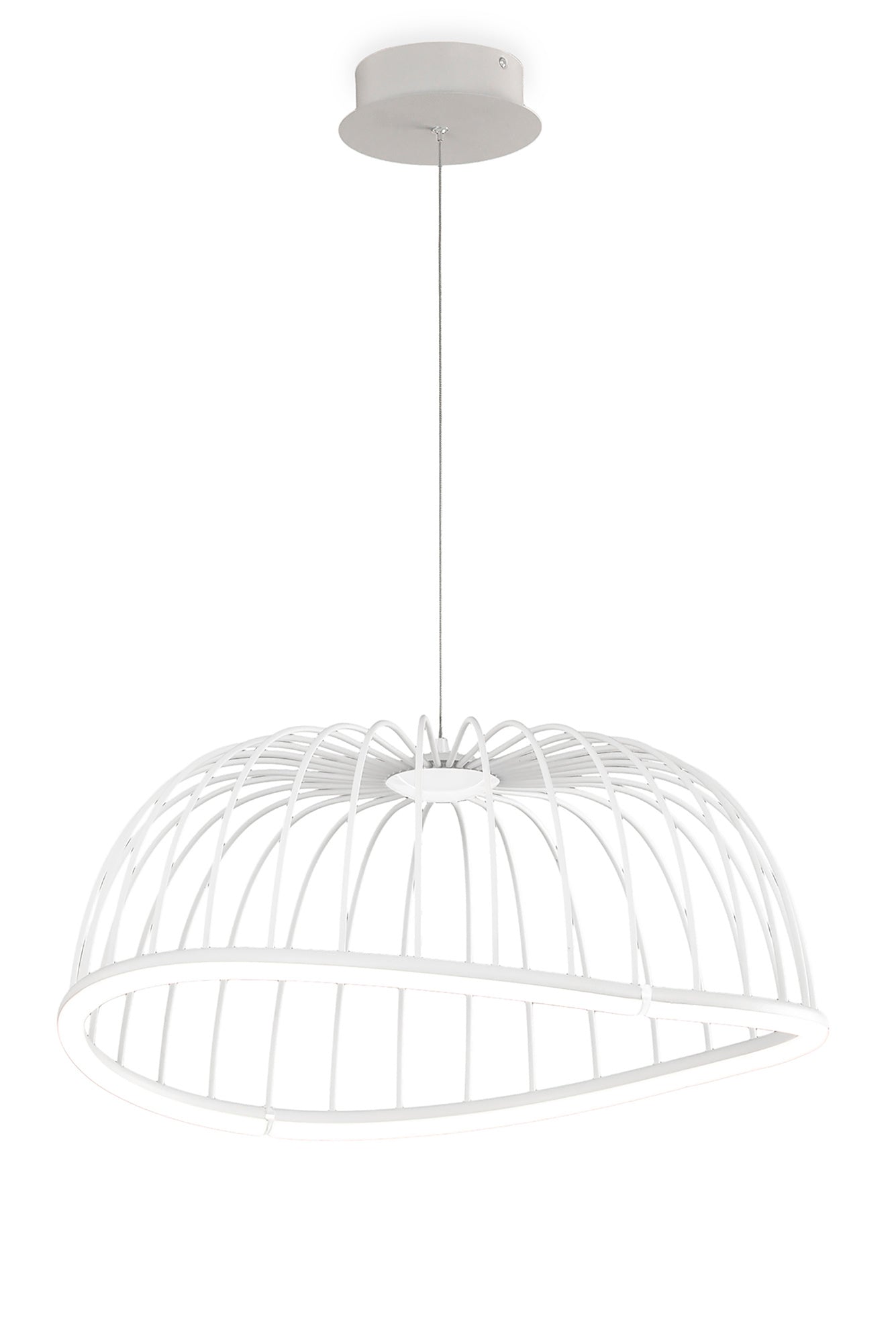 Celeste Pendant 61cm Round, 30W LED, 3000K, 2100lm, White, 3yrs Warranty by Mantra