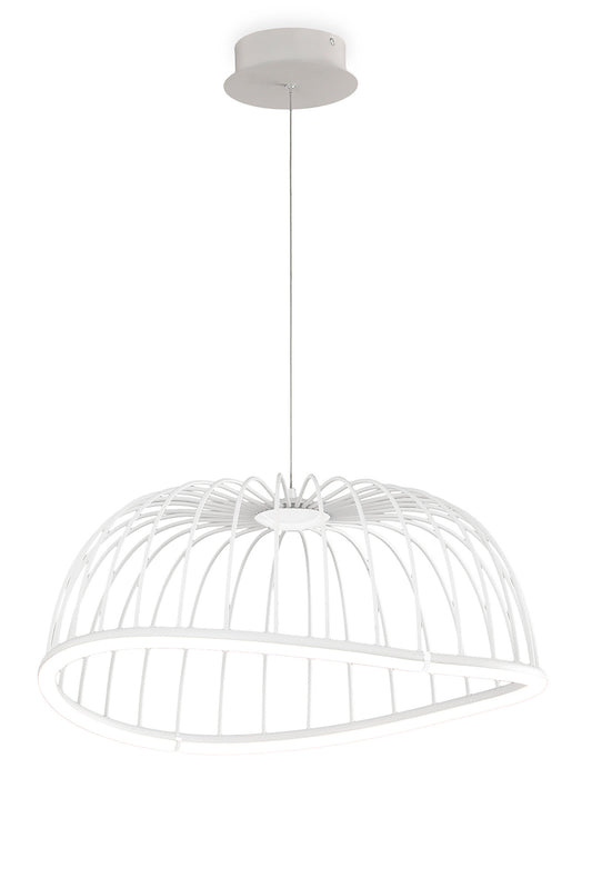 Celeste Pendant 61cm Round, 30W LED, 3000K, 2100lm, White, 3yrs Warranty by Mantra