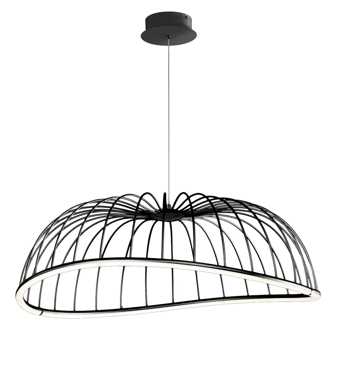 Celeste Pendant 81cm Round, 40W LED, 3000K, 2800lm, Black, 3yrs Warranty by Mantra