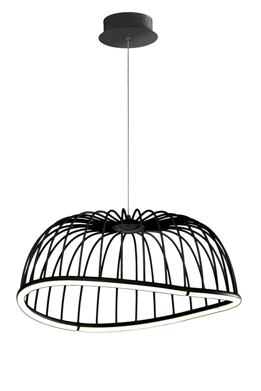 Celeste Pendant 61cm Round, 30W LED, 3000K, 2100lm, Black, 3yrs Warranty by Mantra