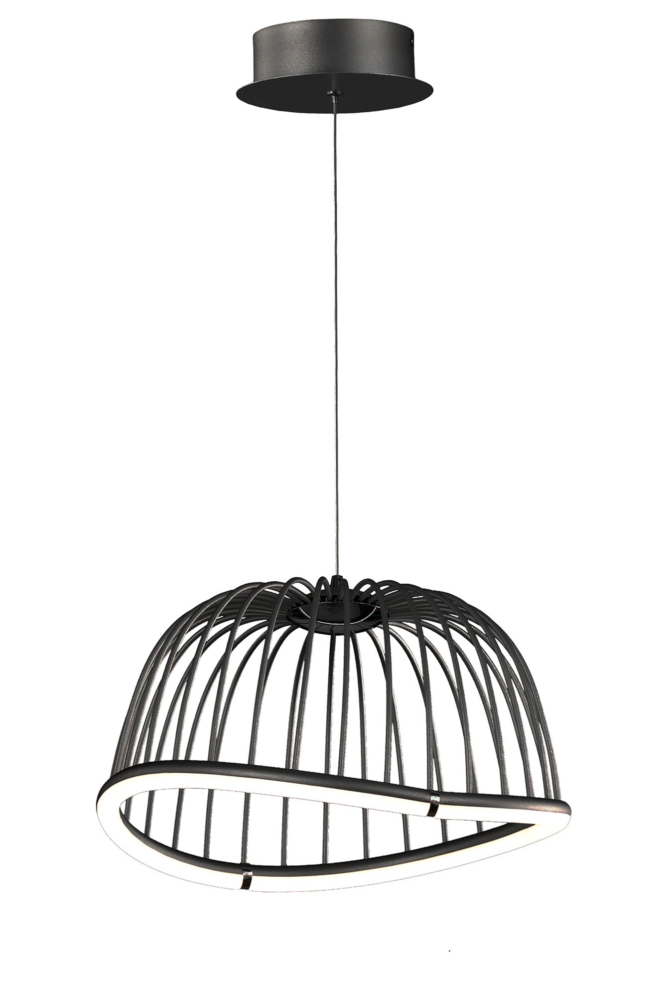 Celeste Pendant 41cm Round, 20W LED, 3000K, 1400lm, Black, 3yrs Warranty by Mantra