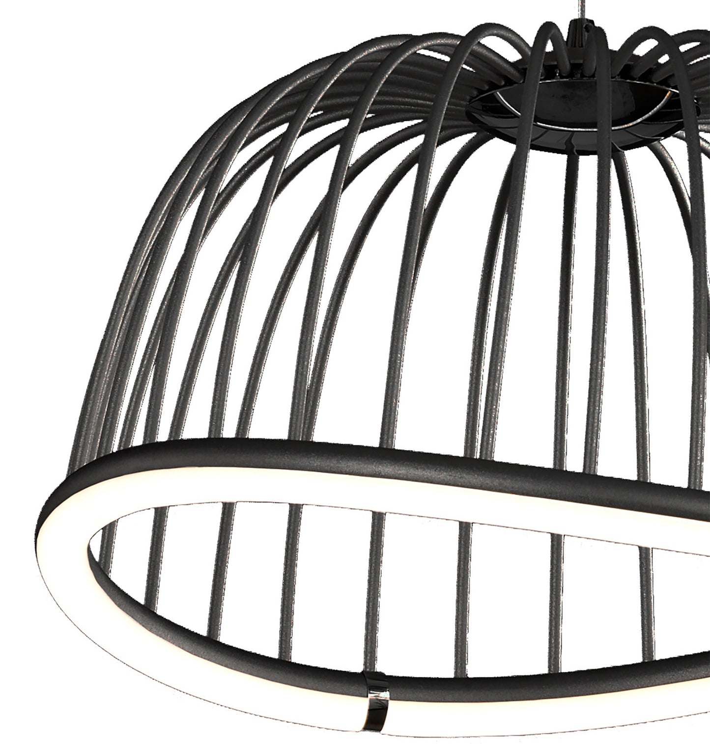 Celeste Pendant 41cm Round, 20W LED, 3000K, 1400lm, Black, 3yrs Warranty by Mantra