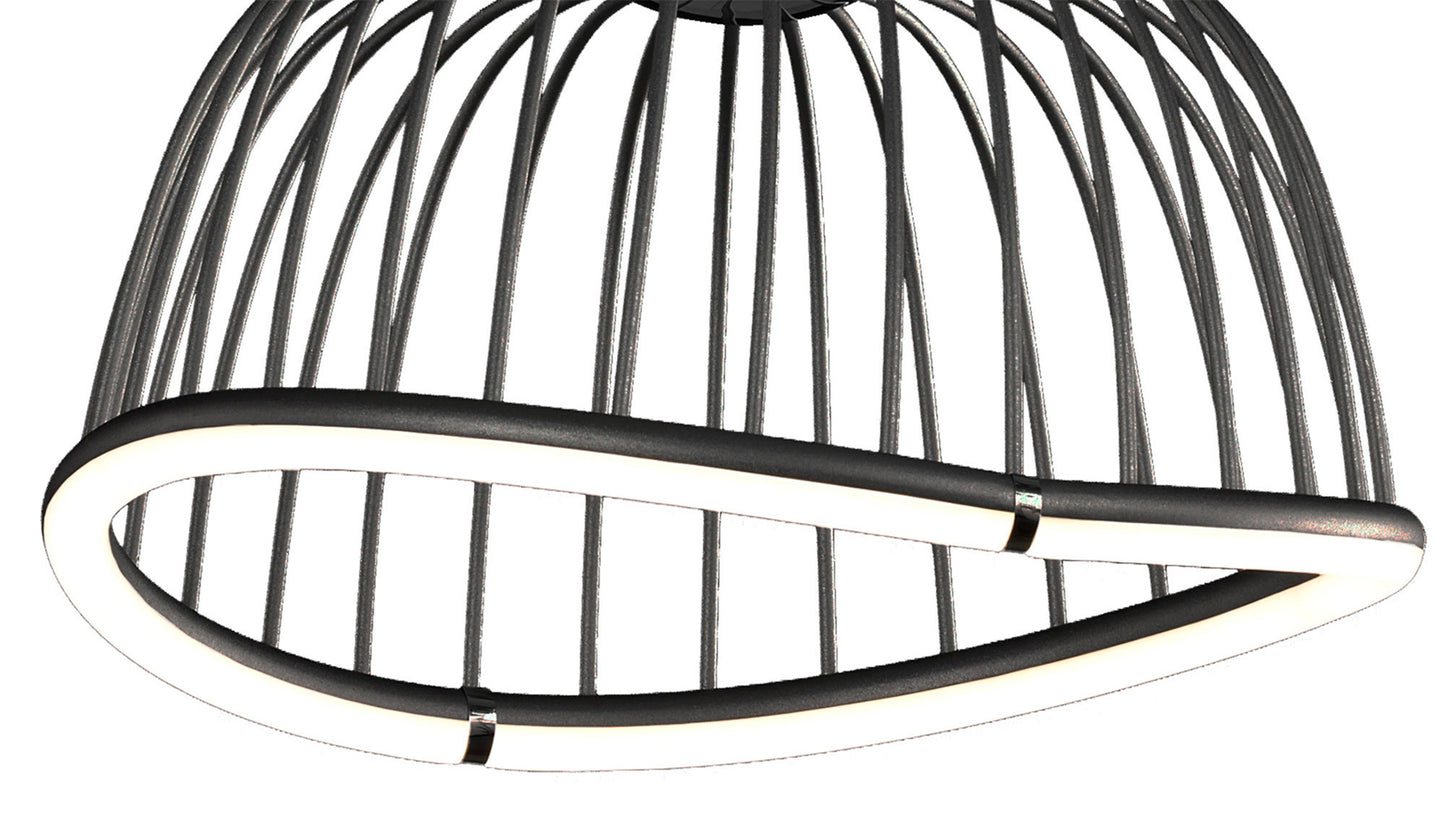 Celeste Pendant 41cm Round, 20W LED, 3000K, 1400lm, Black, 3yrs Warranty by Mantra