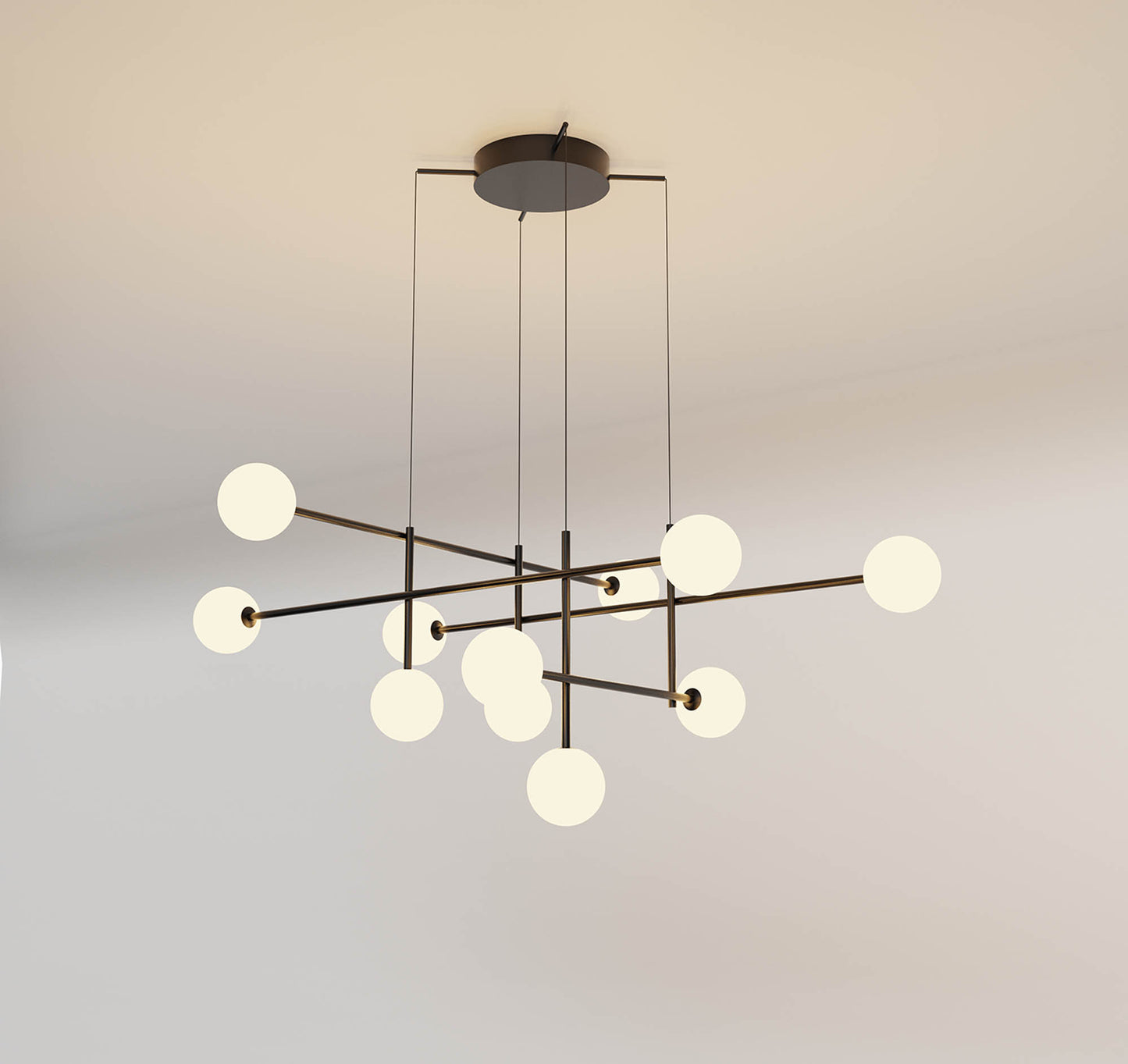 Cellar Pendant 11 Light, Replaceable 5W LEDs, 3000K, Black by Mantra