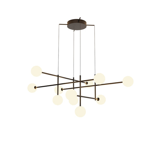 Cellar Pendant 11 Light, Replaceable 5W LEDs, 4000K, Black by Mantra