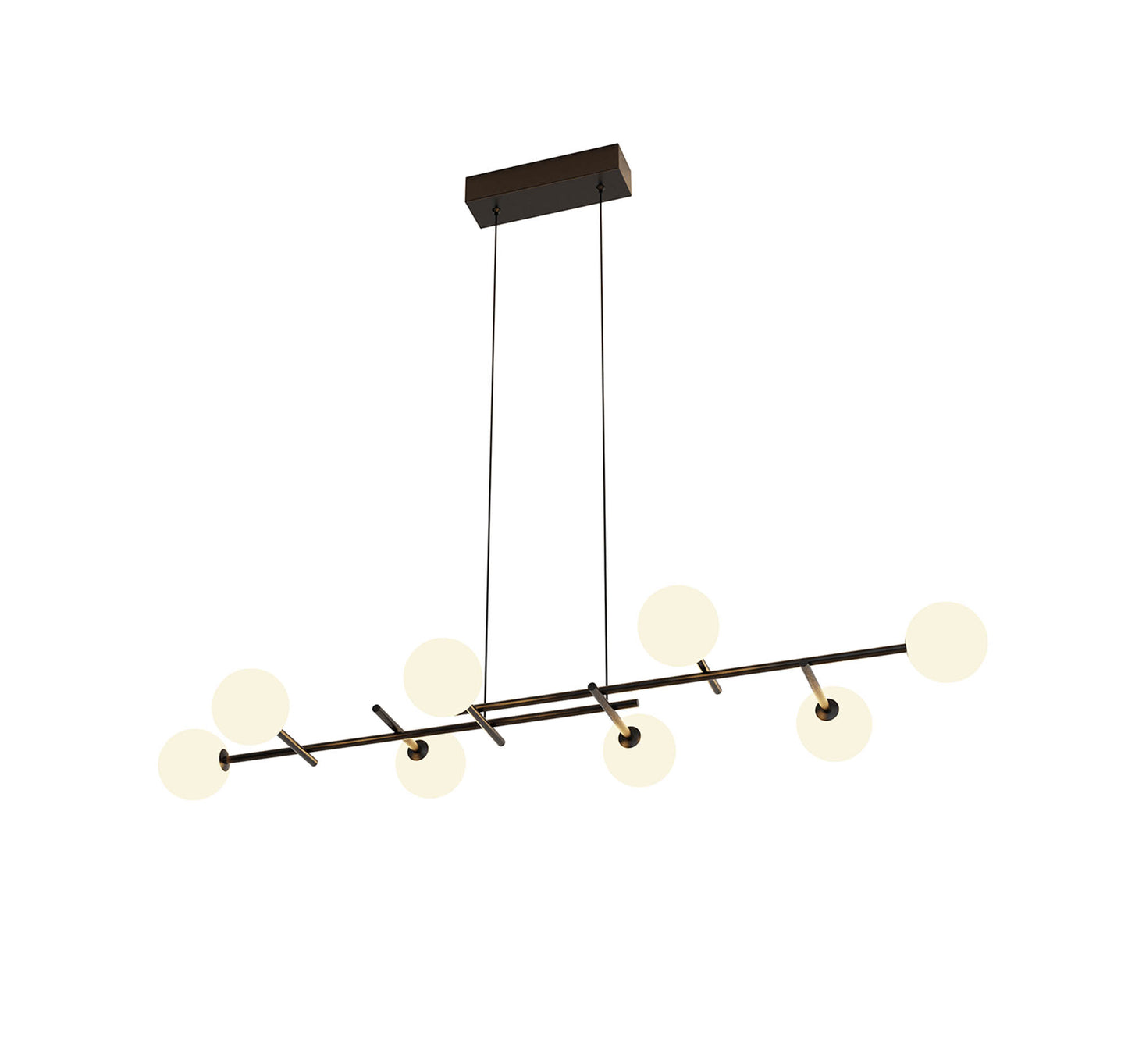 Cellar Linear Pendant 8 Light, Replaceable 5W LEDs, 4000K, Black by Mantra