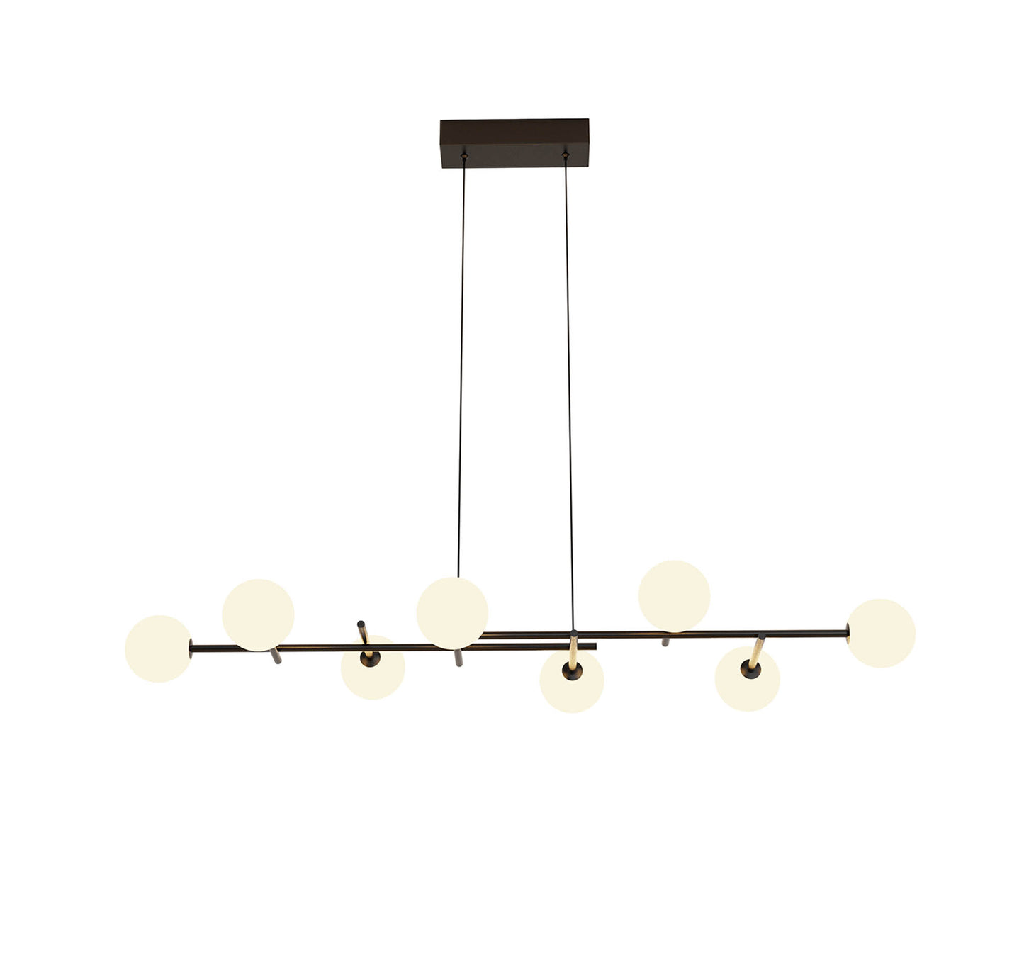 Cellar Linear Pendant 8 Light, Replaceable 5W LEDs, 4000K, Black by Mantra