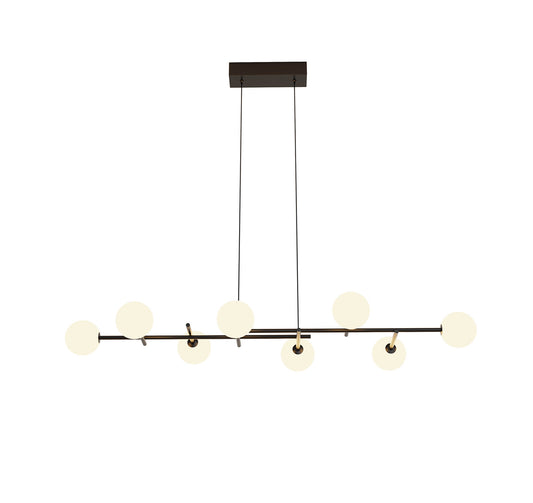 Cellar Linear Pendant 8 Light, Replaceable 5W LEDs, 4000K, Black by Mantra