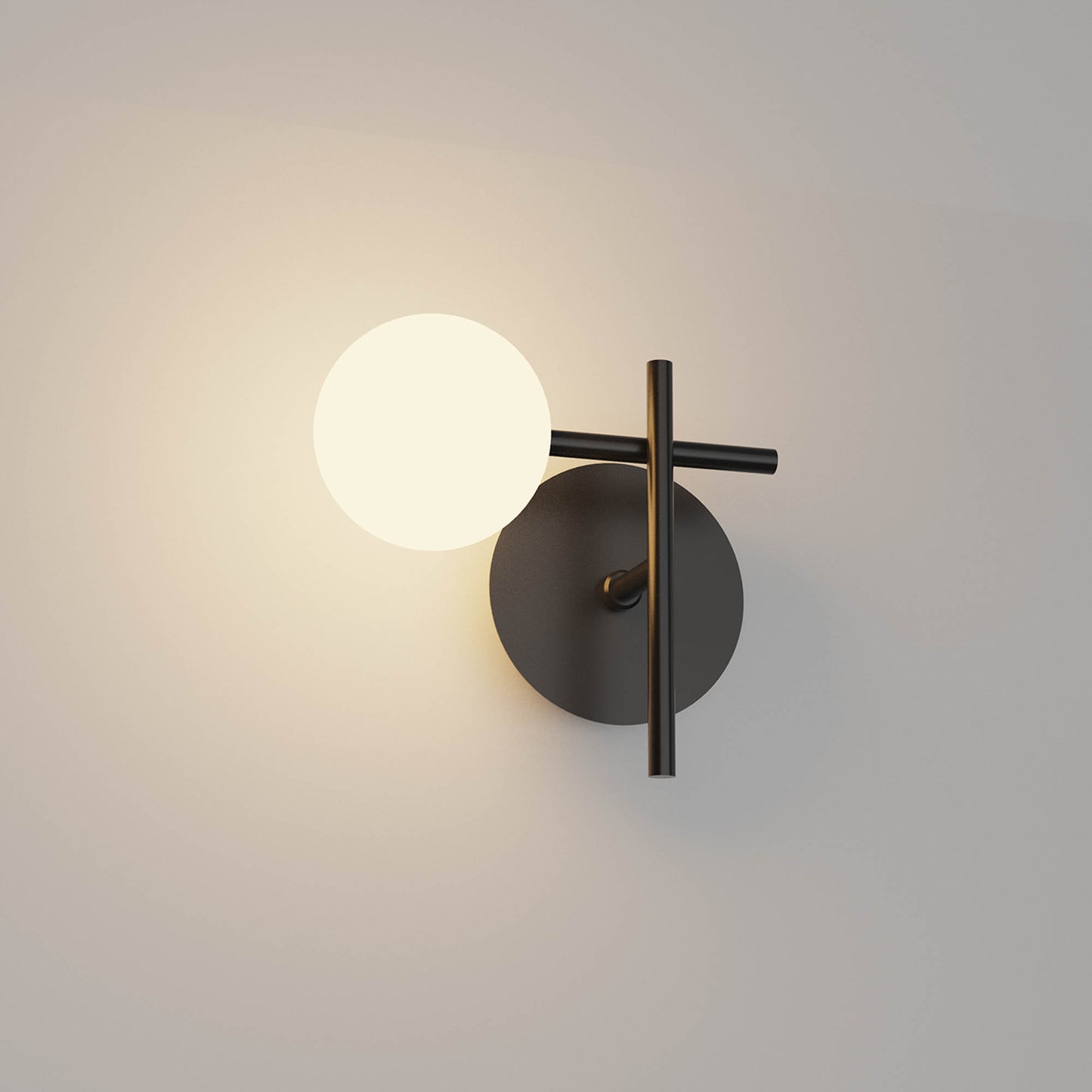 Cellar Left Wall Lamp 1 Light, Replaceable 5W LEDs, 4000K, Black by Mantra