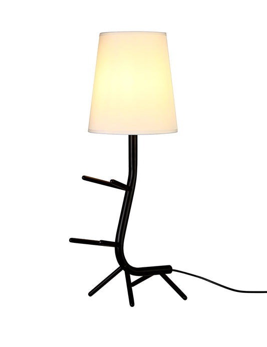 Centipede Table Lamp With Shade, 1 x E27, Black / White by Mantra