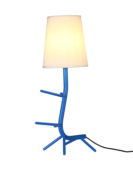 Centipede Table Lamp With Shade, 1 x E27, Blue / White by Mantra